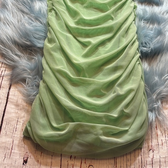 NWOT Zara Green Tulle Mini Dress sz XS - Picture 5 of 8